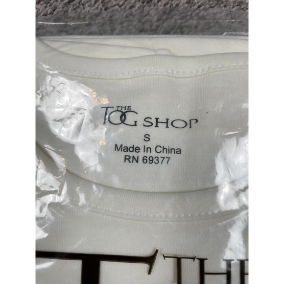 The TOG Shop Shirt Womens Small Ivory Round Neck Short Sleeve Tee Classic Plain - Picture 2 of 3